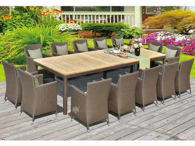 1+14 Meeting Table And Chairs DR-3353T/C Rattan Outdoor Table And Chair Set